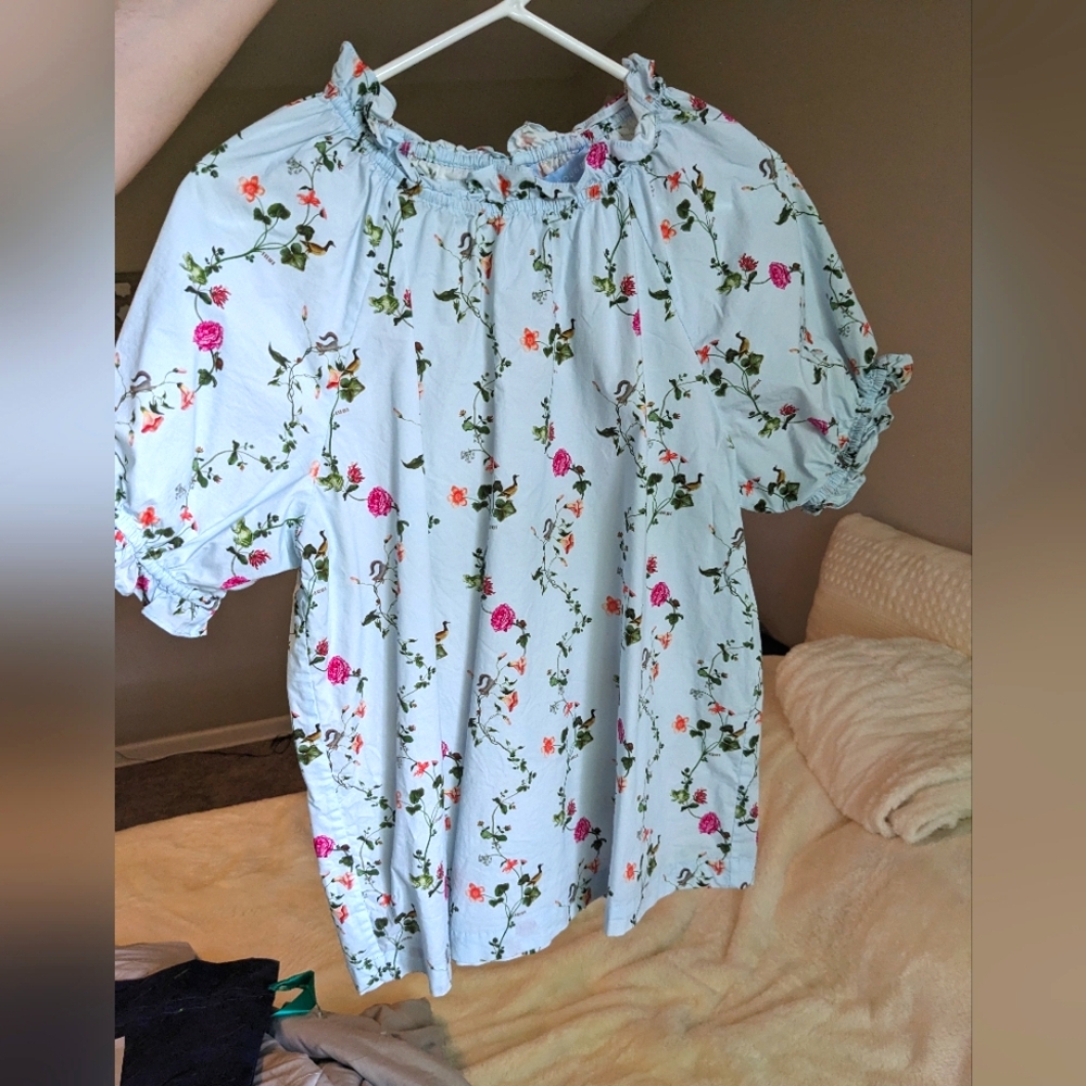 Hill House Kit Top in Pond Floral